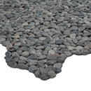 Noir Ash Mini Pebble 12"x12" Tumbled Marble Mosaic Floor and Wall Tile - MSI Collection