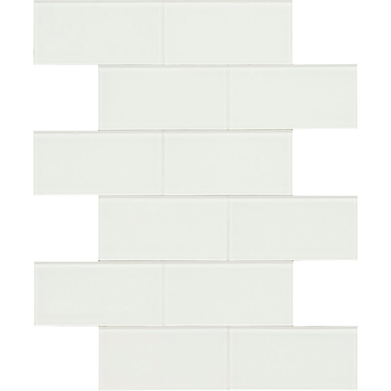 Alpine Ice Subway 12"x12" Glass Peel and Stick Wall Tile - MSI Collection profie view 2