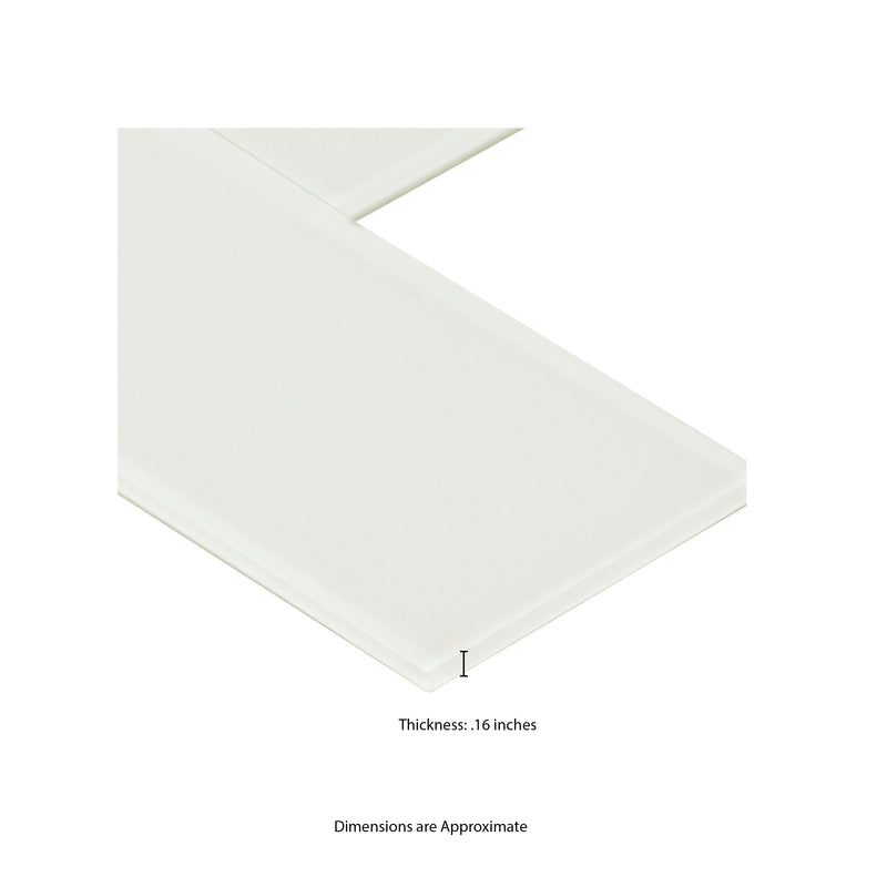 Alpine Ice Subway 12"x12" Glass Peel and Stick Wall Tile - MSI Collection measurement view 2