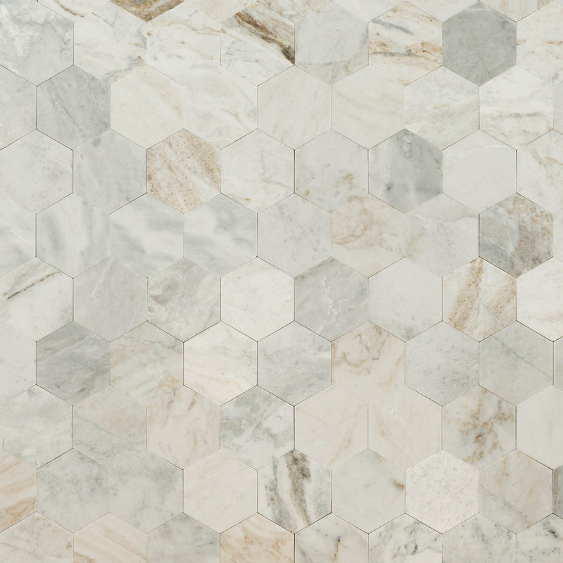 Arabescato Venato 10"x11.6" Peel and Stick Marble Mosaic Floor and Wall Tile - MSI Collection