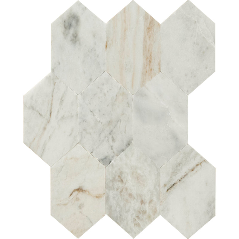 Arabescato Venato 10"x11.6" Peel and Stick Marble Mosaic Floor and Wall Tile - MSI Collection