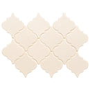 Antique white arabesque 10.83X15.5 glazed ceramic mesh mounted mosaic wall tile SMOT-PT-AW-ARABESQ product shot tile view