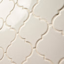 Antique white arabesque 10.83X15.5 glazed ceramic mesh mounted mosaic wall tile SMOT-PT-AW-ARABESQ product shot closeup view