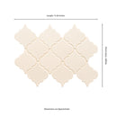 Antique white arabesque 10.83X15.5 glazed ceramic mesh mounted mosaic wall tile SMOT-PT-AW-ARABESQ product shot measurement view