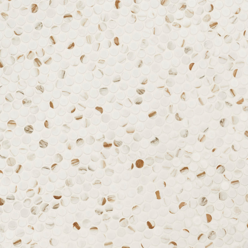 Calacatta Gold 12"x10" Round Matte Porcelain Floor and Wall Tile - MSI Collection angle view