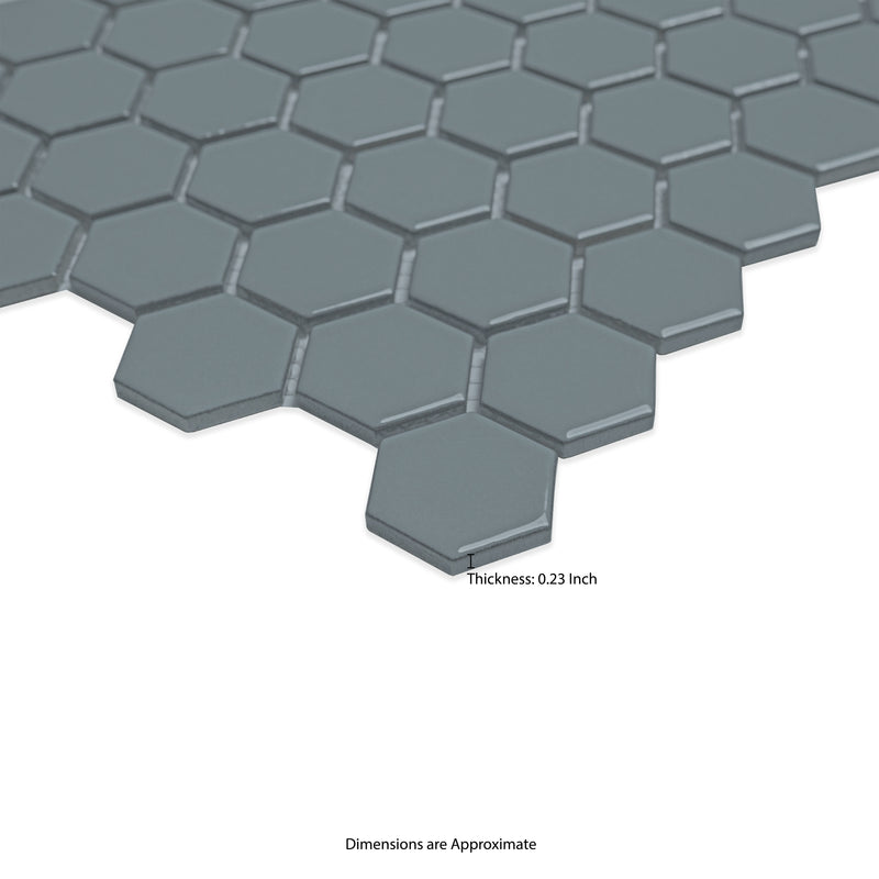 Cielo Azul Hexagon 10"x11" Glossy Porcelain Mosaic Floor and Wall Tile - MSI Collection