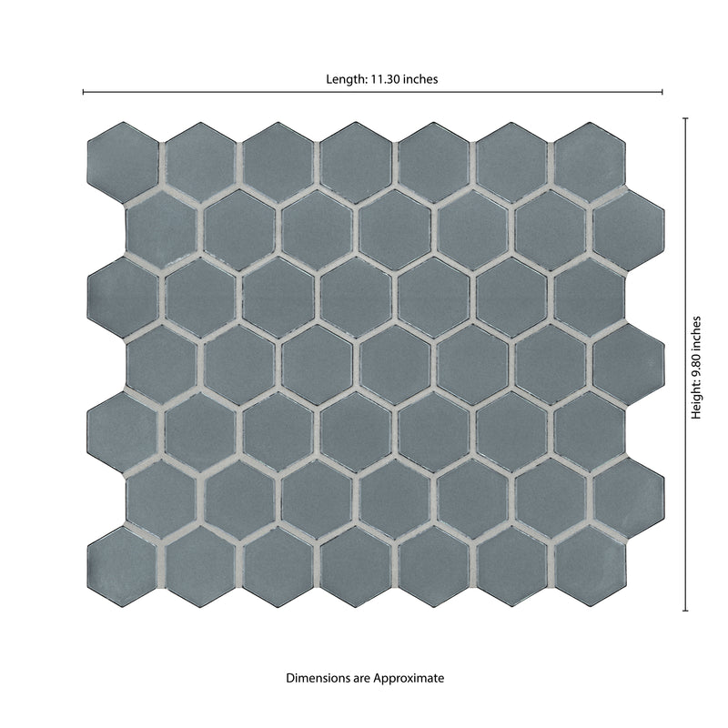 Cielo Azul Hexagon 10"x11" Glossy Porcelain Mosaic Floor and Wall Tile - MSI Collection