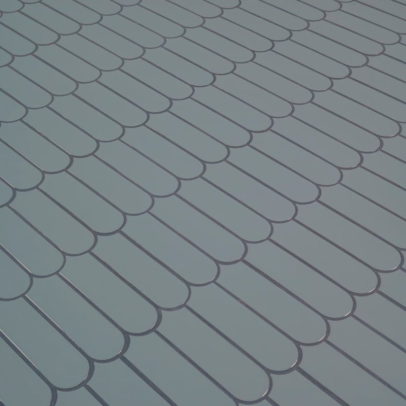 Cielo Azul Scallop 12"x12" Glossy Porcelain Mosaic Floor and Wall Tile - MSI Collection