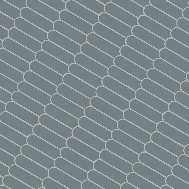 Cielo Azul Scallop 12"x12" Glossy Porcelain Mosaic Floor and Wall Tile - MSI Collection