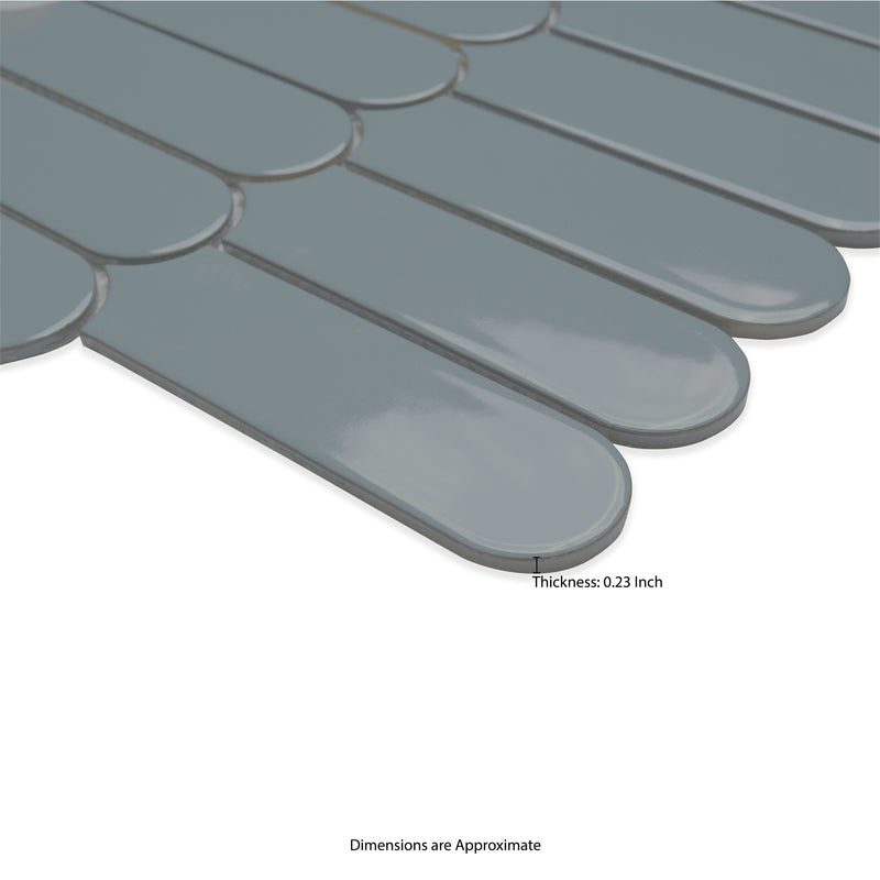 Cielo Azul Scallop 12"x12" Glossy Porcelain Mosaic Floor and Wall Tile - MSI Collection