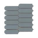 Cielo Azul Scallop 12"x12" Glossy Porcelain Mosaic Floor and Wall Tile - MSI Collection