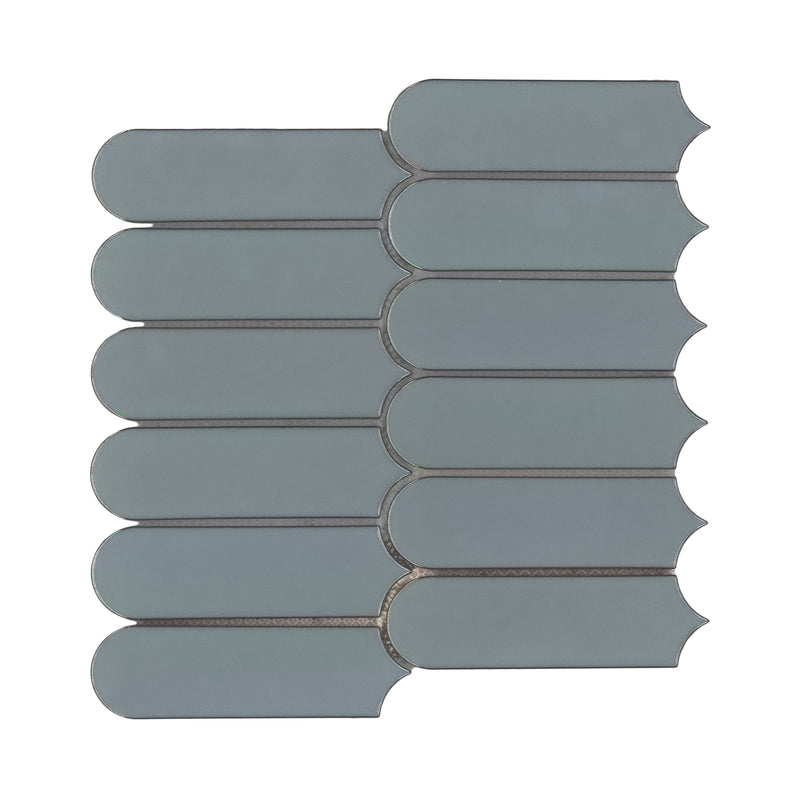 Cielo Azul Scallop 12"x12" Glossy Porcelain Mosaic Floor and Wall Tile - MSI Collection