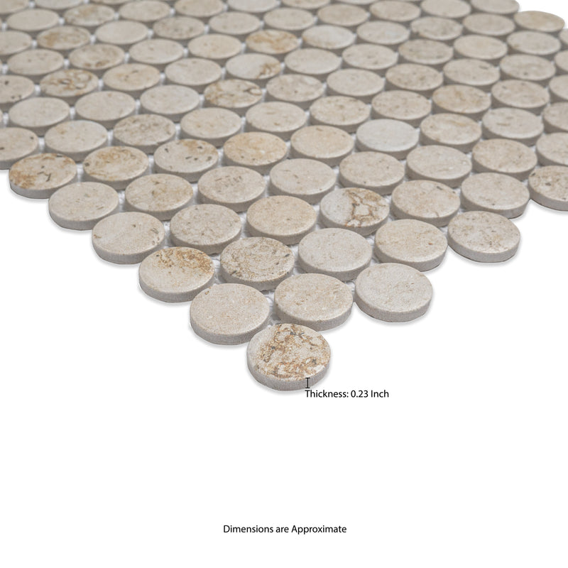 Myrtle Sands Round 11"x13" Matte Porcelain Mosaic Floor and Wall Tile - MSI Collection
