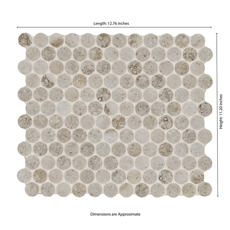 Myrtle Sands Round 11"x13" Matte Porcelain Mosaic Floor and Wall Tile - MSI Collection