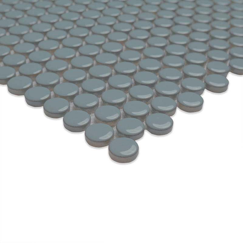 Cielo Azul Pennyround 11"x12" Glossy Porcelain Mosaic Floor and Wall Tile - MSI Collection