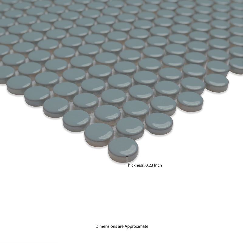 Cielo Azul Pennyround 11"x12" Glossy Porcelain Mosaic Floor and Wall Tile - MSI Collection