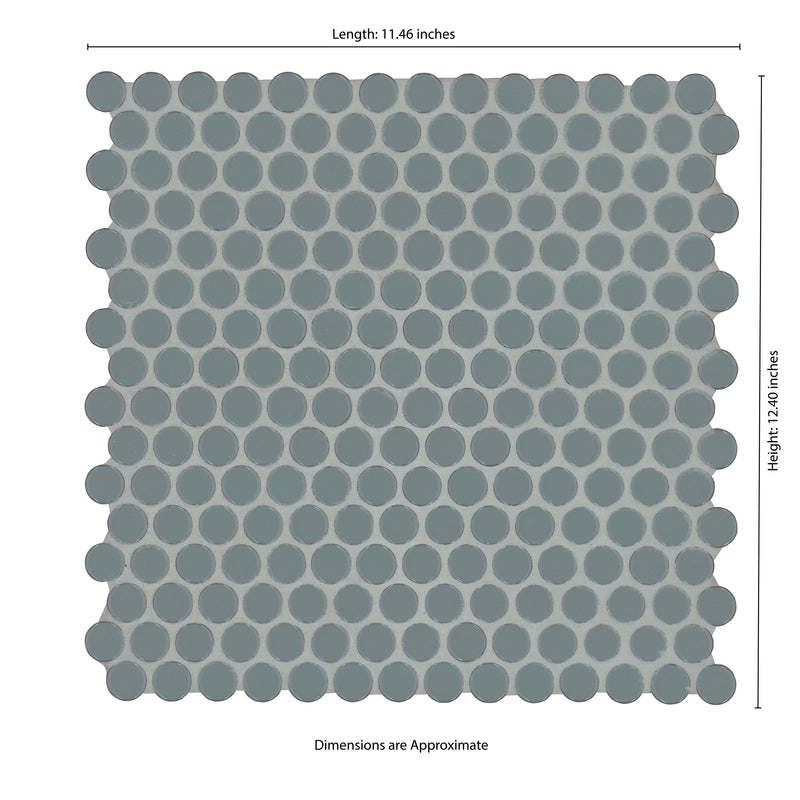 Cielo Azul Pennyround 11"x12" Glossy Porcelain Mosaic Floor and Wall Tile - MSI Collection