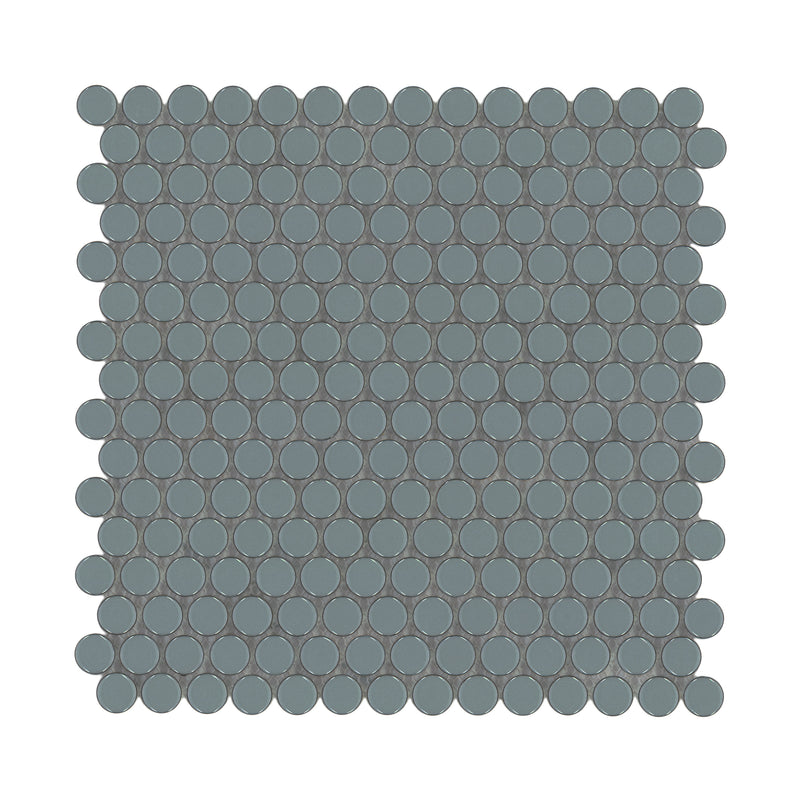 Cielo Azul Pennyround 11"x12" Glossy Porcelain Mosaic Floor and Wall Tile - MSI Collection