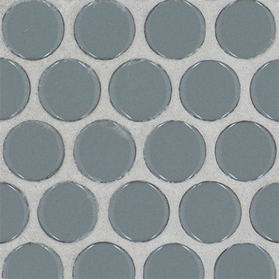 Cielo Azul Pennyround 11"x12" Glossy Porcelain Mosaic Floor and Wall Tile - MSI Collection