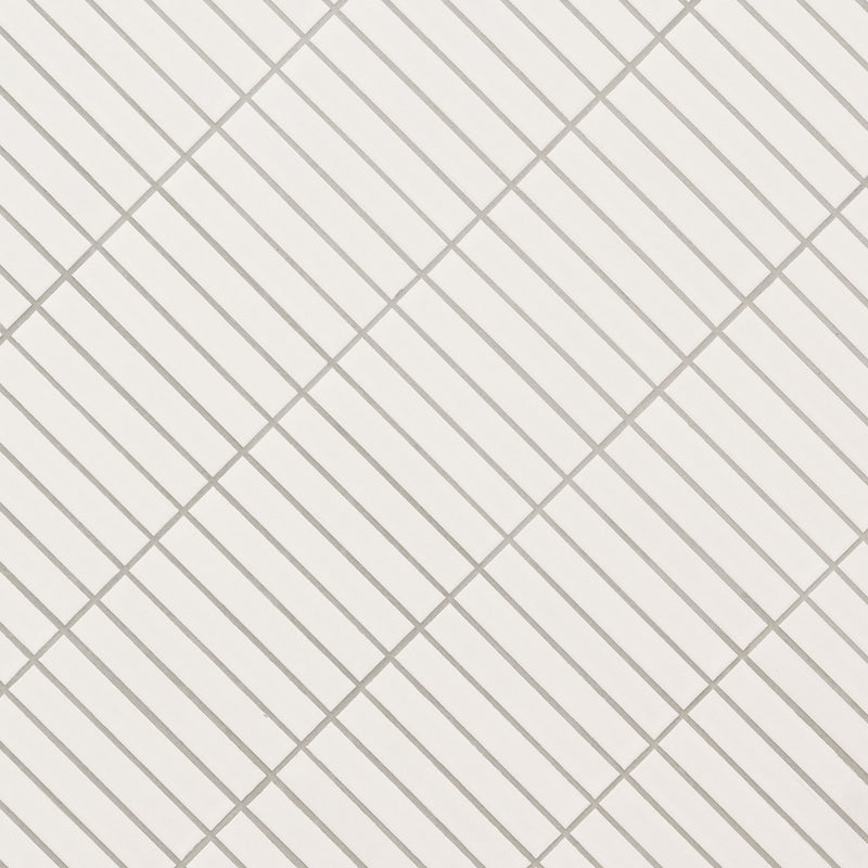 White Matte 12"x12" Stacked Pattern Matte Porcelain Floor and Wall Tile - MSI Collection angle view