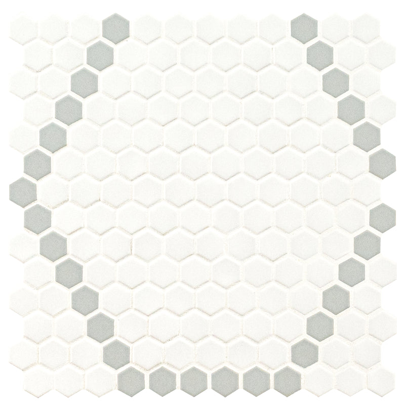 White and Gray Hive Pattern 11.73"x11.85" Matte Porcelain Floor and Wall Tile - MSI Collection tile view