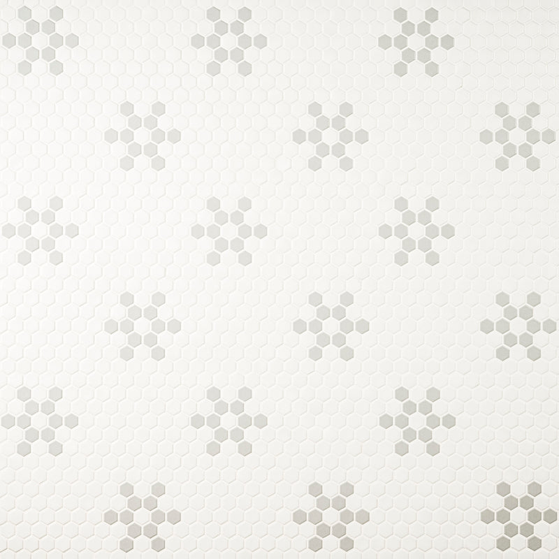White and Gray Mod Petal Pattern 11.73"x11.85" Matte Porcelain Floor and Wall Tile - MSI Collection tile view 2