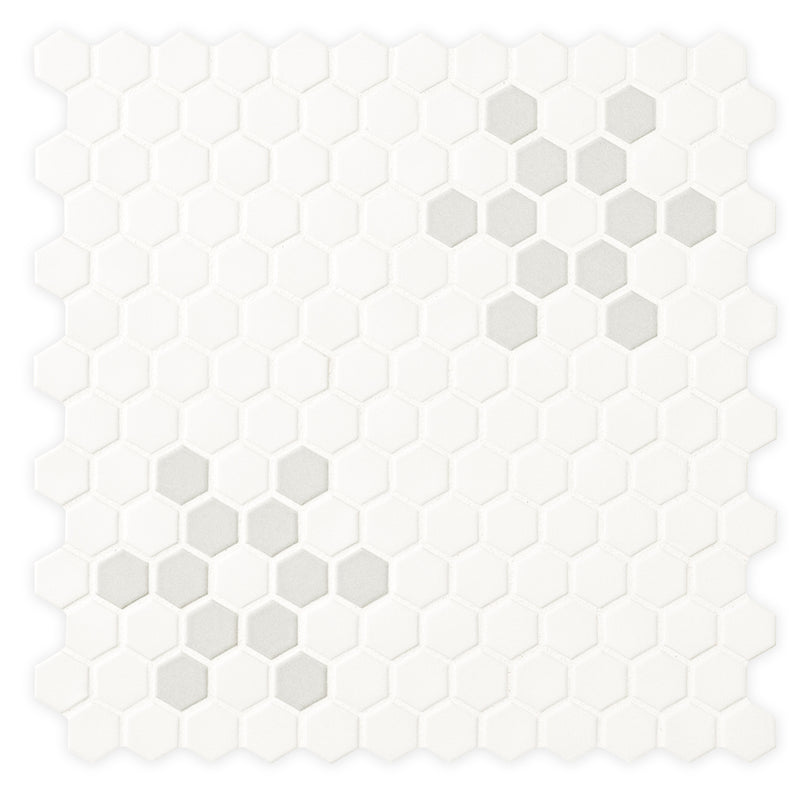 White and Gray Mod Petal Pattern 11.73"x11.85" Matte Porcelain Floor and Wall Tile - MSI Collection tile view