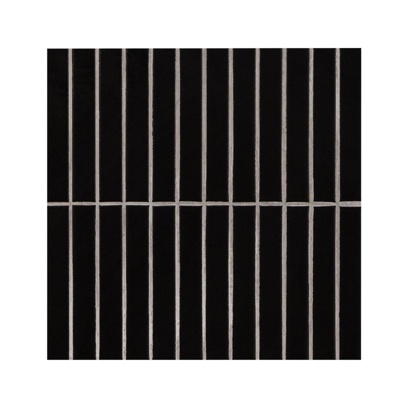 Black Matte 12"x12" Stacked Pattern Matte Porcelain Floor and Wall Tile - MSI Collection wall view