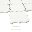 Whisper White Arabesque 10.83" x 15.5" Glazed Ceramic Mesh-Mounted Mosaic Wall Tile Pattern-MSI Collection