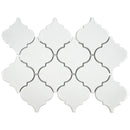 Whisper White Arabesque 10.83" x 15.5" Glazed Ceramic Mesh-Mounted Mosaic Wall Tile Pattern-MSI Collection