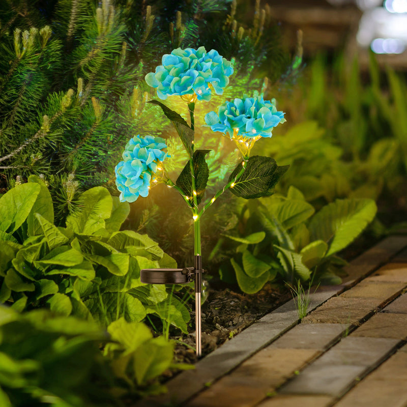 2-Pack Solar Powered Hydrangea Pathway Light