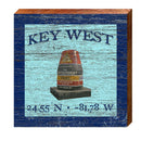 Key West Sothern Point Blue Latitude Longitude | Wall Art Print on Real Wood