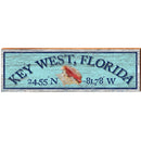 Key West Florida Conch Blue Latitude Longitude | Wall Art Print on Real Wood