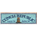 Conch Republic Southern Point Blue Latitude Longitude | Wall Art Print on Real Wood