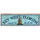 Key West, Florida Southernmost Point Wooden Sign | Wall Art Print on Real Wood | Blue Latitude Longitude Home Decor
