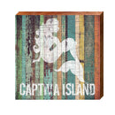 Captiva Island Mermaid Orange Boards | Wall Art Print on Real Wood