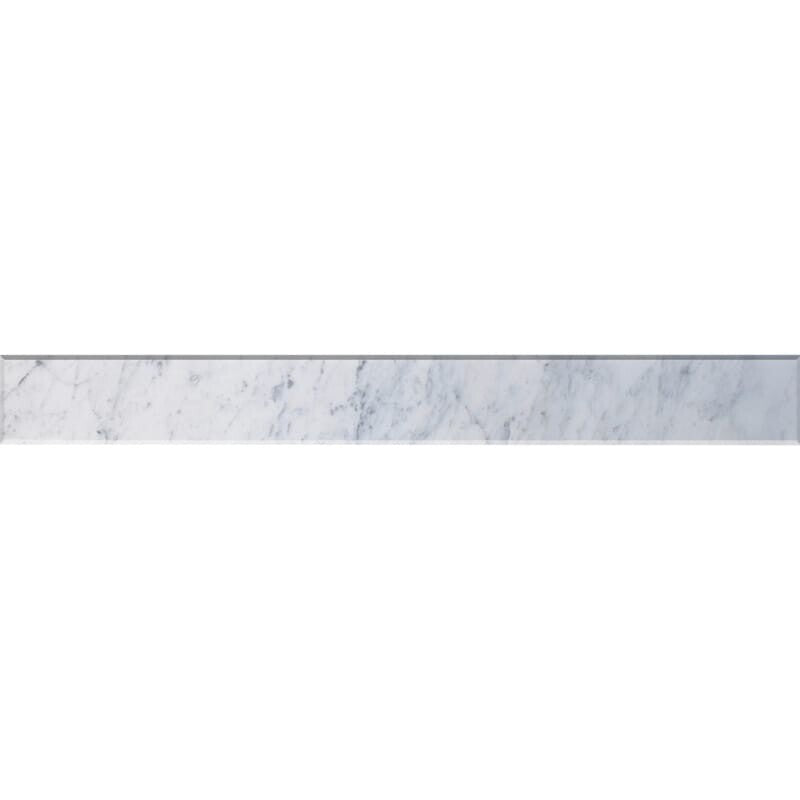 White Carrara 4"x36" Honed Marble Thresholds profile view