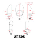 SPB08 5W 3000K Warm White Integrated Spotlight Low Voltage Small Directional Bullet Light Outdoor Landscape
