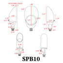 SPB10 8W 3000K Warm White Integrated LED Brass Spot Light Low Voltage Small Directional Bullet Light