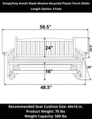 SimplyPoly Amish Made Mission Recycled Plastic Porch Glider