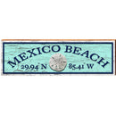 Mexico Beach Sand Dollar Green Latitude Longitude | Wall Art Print on Real Wood