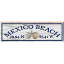 Mexico Beach Triple Shells White Latitude Longitude | Wall Art Print on Real Wood