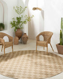 Kuval Checkered Brown Rug