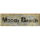 Moody Beach Sign SPO2 | Wall Art Print on Real Wood