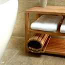Deschutes Natural Teak Shower and Bath String Mat with Rubber Feet 23.62" x 15.75"