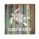 Florida Keys Wooden Sign w/ Sea Turtle | Wall Art Print on Real Wood