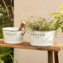White Vintage Trough Metal Planter