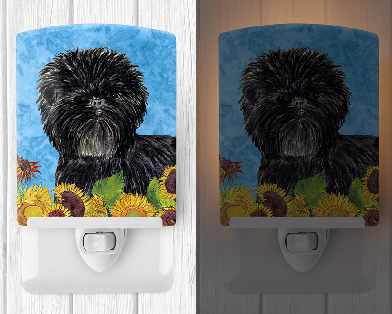 Affenpinscher in Summer Flowers Ceramic Night Light SS4144CNL