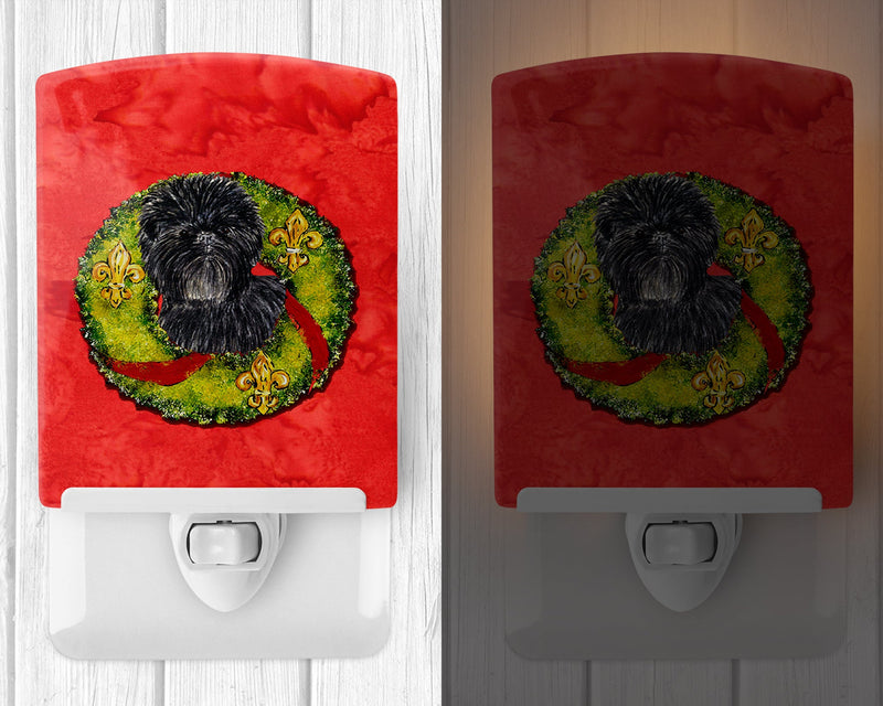 Affenpinscher Cristmas Wreath Ceramic Night Light SS4198CNL