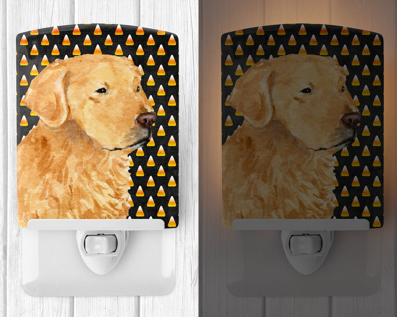 Golden Retriever Candy Corn Halloween Portrait Ceramic Night Light SS4269CNL